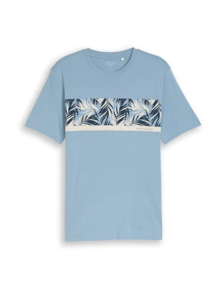 TOM TAILOR Majica mornarska / svetlo modra bela