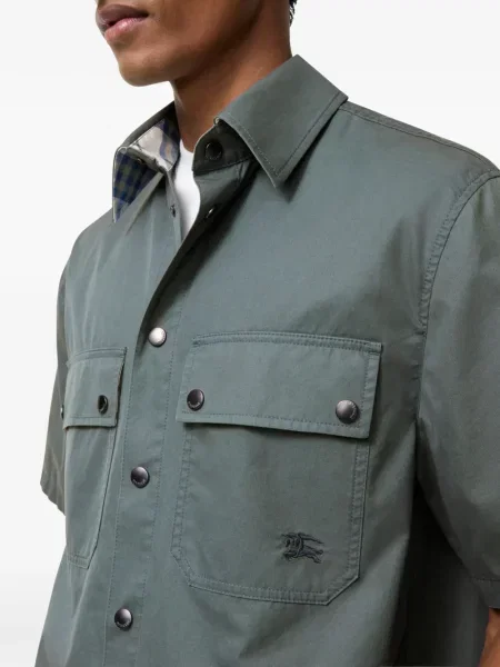 Cămașă Burberry cu imprimeu tropical verde