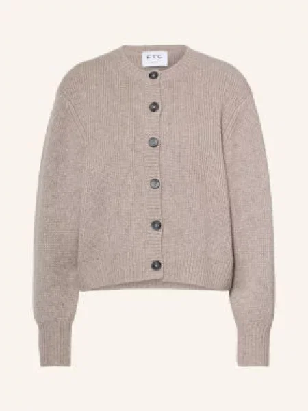 Ftc Cashmere Kardigan Z Kaszmiru beige beżowy