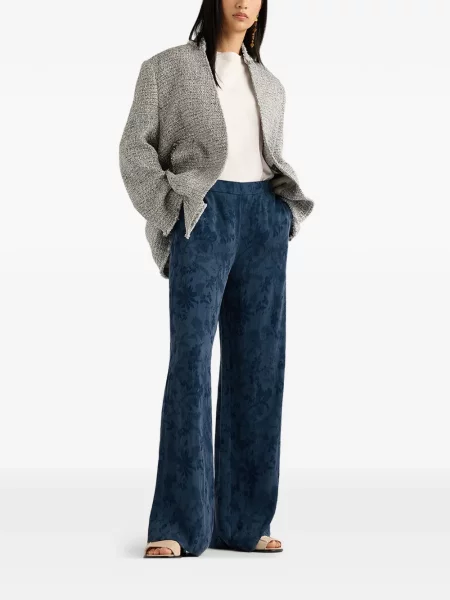 Spodnie Momoni w kwiatki niebieskie