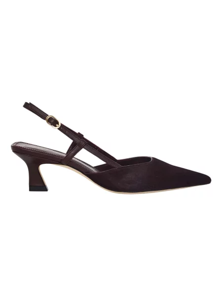 Czółenka Stuart Weitzman skórzana z otwartą piętą czerwona