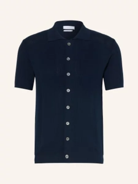 Daniele Fiesoli Koszula Z Krótkim Rękawem Slim Fit blau granatowa