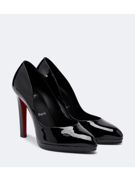 Pantofi cu toc Christian Louboutin din piele de lac negru