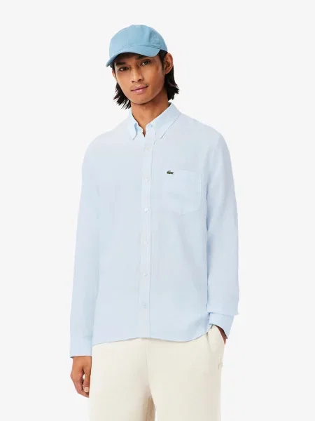 Лляна Сорочка Lacoste блакитний