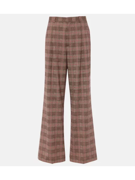 Pantaloni Etro cu talie înaltă în carouri
