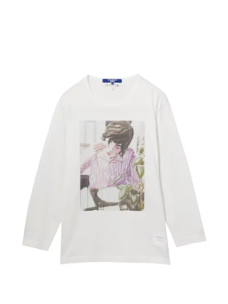 Lung tricou Junya Watanabe Man cu imagine alb
