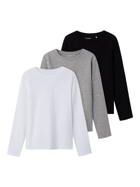 TWO SOON Tricou gri amestecat / negru alb