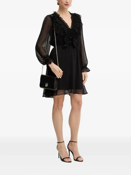 Lung rochie mini Morgan cu volane negru