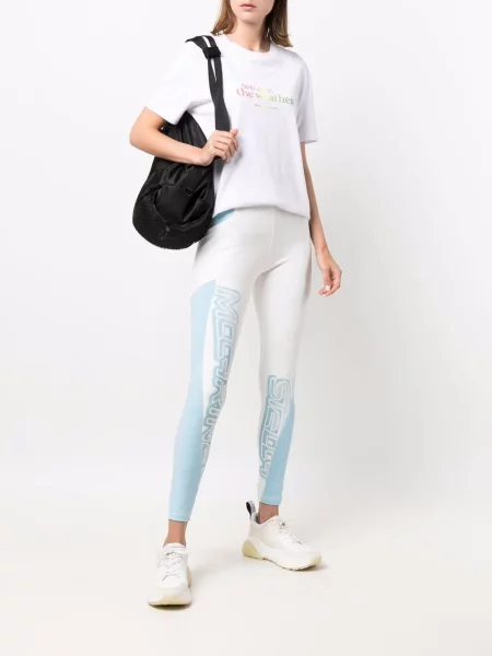 Raštuotos leginsai Stella Mccartney balta