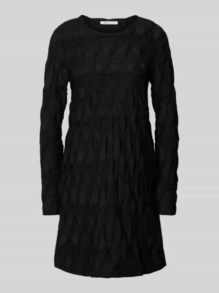 Sukienka mini o linii A z fakturą Tom Tailor Denim czarna