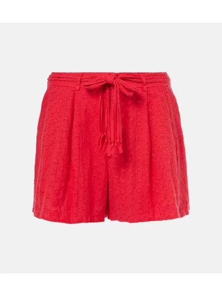 Pantaloni scurți Poupette St Barth cu broderie roșu
