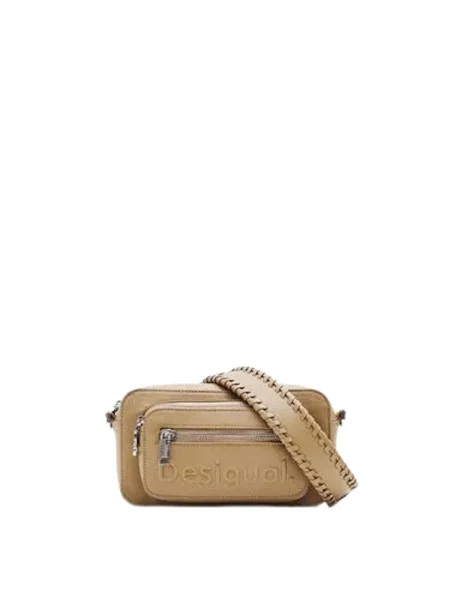 Desigual Torba za čez ramo brokat bela