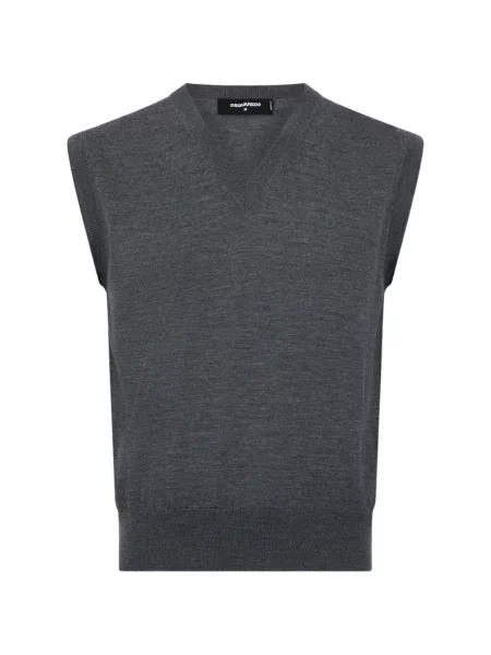 Pulover Dsquared2 cu decolteu în V gri