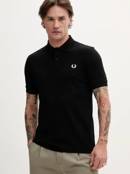 Tricou FRED PERRY Plain Polo T-Shirt Black M negru