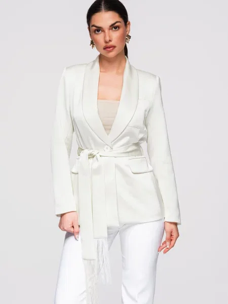 Geacă Edoti scurtă alb