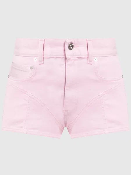 Джинсові шорти з контрастними вставками Thierry Mugler рожеві