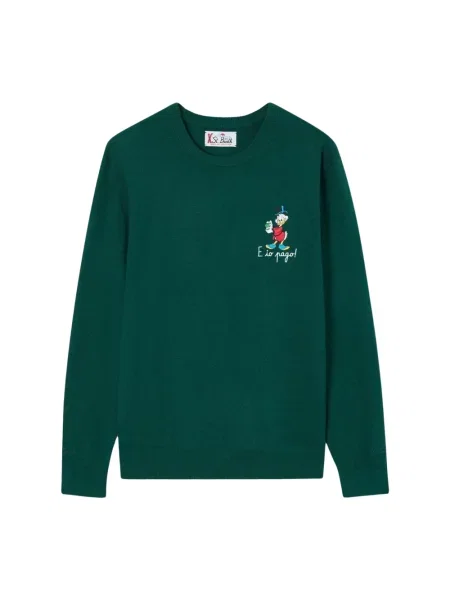 Lekki sweter Mc2 Saint Barth wełniany zielony