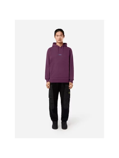 Bluza z kapturem Stone Island z kamieniami fioletowa