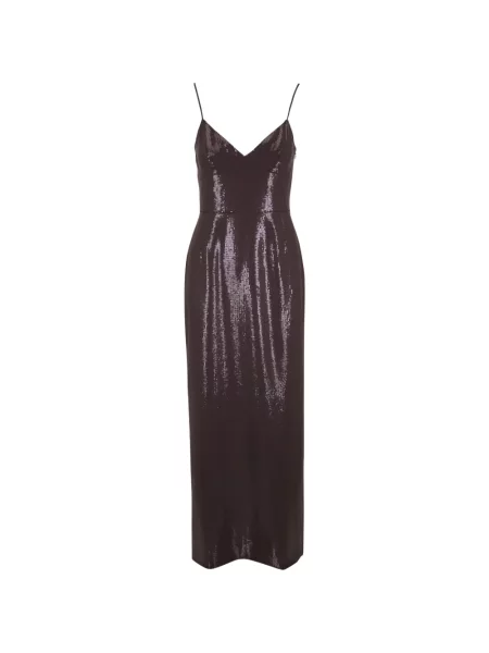 Rochie Michael Kors cu paiete cu decolteu în V de costum maro
