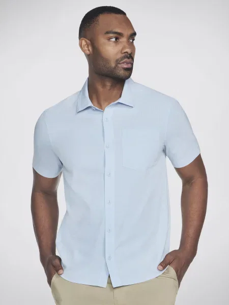 Skechers The Go Walk Air Short Sleeve Сорочка Поліестер/спандекс блакитний