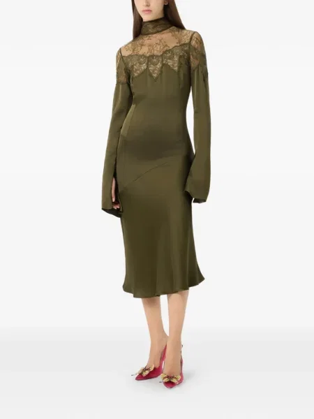 Rochie midi Blumarine din dantelă verde