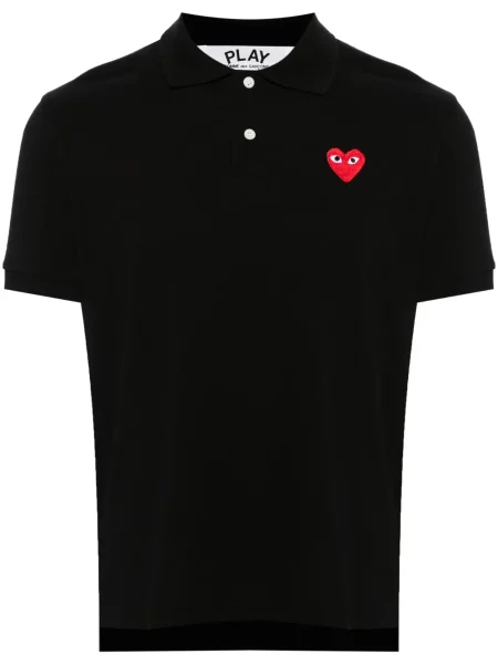 Polo Comme Des Garcons Play cu motiv cu inimi negru