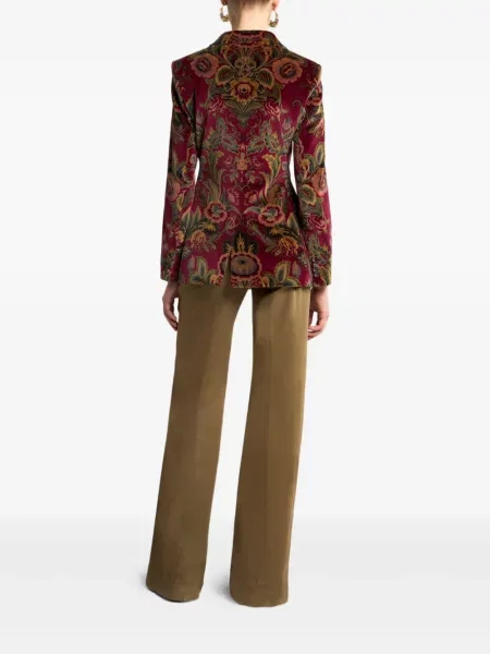 Sacou Etro de catifea cu model floral roșu