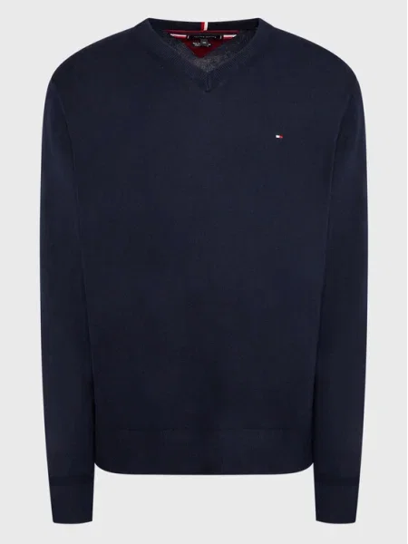 TOMMY HILFIGER Sveter tmavomodrá / biela / červená