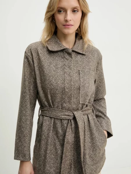 Яке Answear Lab преходен модел кафяво