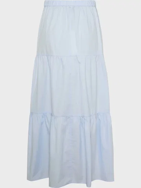 Джинсова спідниця Tommy Jeans з попліну багатоярусна блакитна