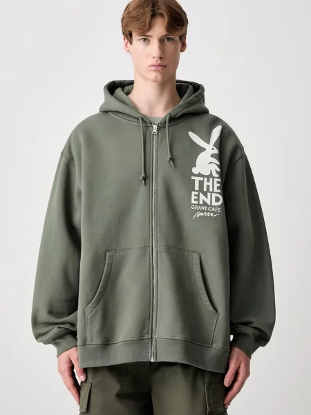 By Parra End the bunny кофта з капюшоном з бавовною