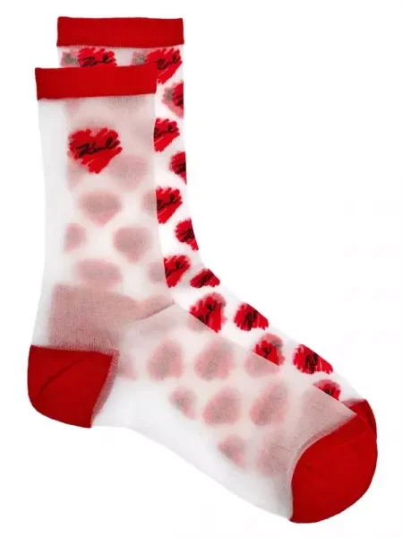 Karl Lagerfeld 2 db-os zokni szett K/Heart piros
