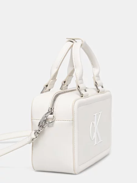 Calvin Klein Kabelka Bold Ck Bauletto Crossbody biela