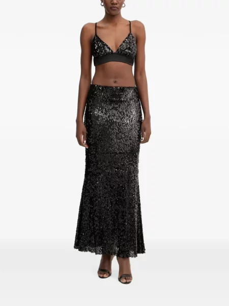 Fusta maxi Haveone cu paiete negru