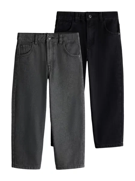 The Set Jeans gri denim / denim negru