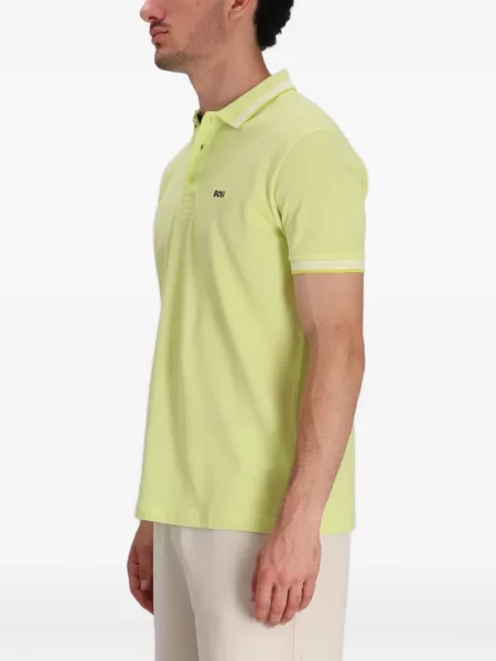 Tricou polo Boss cu dungi galben