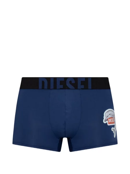 Bokserki Diesel z nadrukiem niebieskie