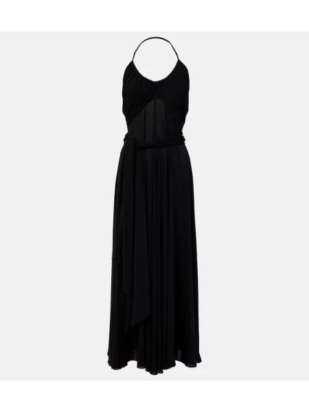 Rochie maxi Alaïa drapată de costum negru