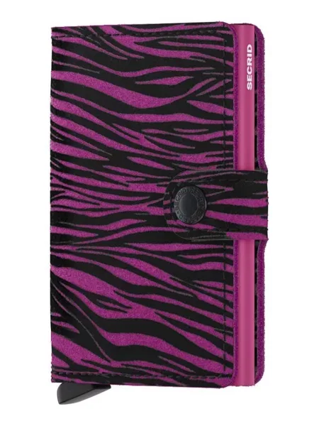 Secrid portofel de piele Miniwallet Zebra Fuchsia roz