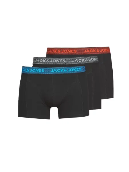 JACK & JONES Boxerky modrá / šedá / červená černá