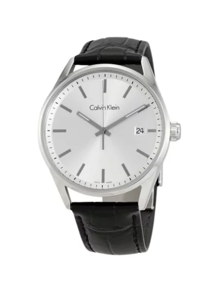 Zegarek Calvin Klein skórzany szary