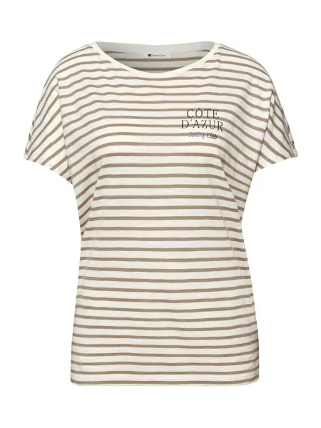 STREET ONE Tricou bej / maro deschis negru