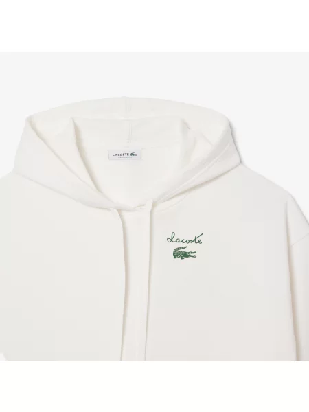 Lacoste Polarowa Bluza biała