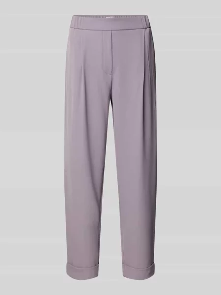 Spodnie materiałowe o kroju tapered fit z zakładkami w pasie Jake*s Collection
