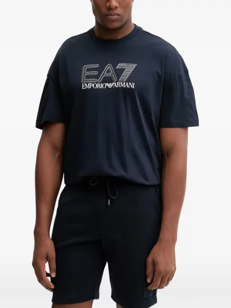 Koszulka Ea7 Emporio Armani z nadrukiem niebieska