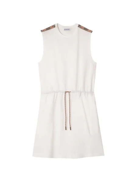 Rochie Burberry în carouri din jerseu de costum alb