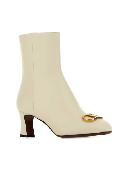 Buty do kostki Valentino Garavani skórzane beżowe