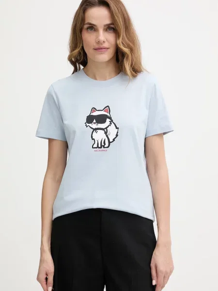 Karl Lagerfeld tricou pentru femei din IKON SKETCH albastru