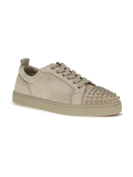 Sneakersy Christian Louboutin skórzane z ćwiekami beżowe