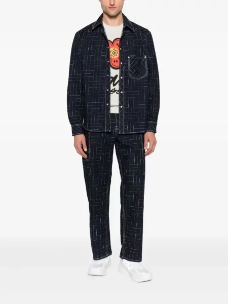 Cămașă Kenzo cu imprimeu geometric albastru